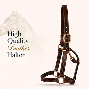 Harnais de cheval en cuir de designer avec ferrures en laiton, qualité d'exportation de Divine International - Product Image 1