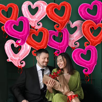 Ensemble de ballons populaire pour la Saint-Valentin et la fête des mères, ballon en aluminium en forme de cœur, ballon en film d'aluminium « Je t'aime », décoration de fête de demande en mariage