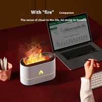 Hxtc88 Chambre Maison H2o Ultrasonique Feu Flamme Arôme Diffuseur Atomiseur Mini Petit Petit Usb Bureau Purificateur D'air Humidificateur Portable