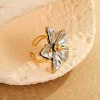 18k Vergoldete Modeschmuck-Blumenringe für Damen aus Edelstahl - Großhandel für Schmuck