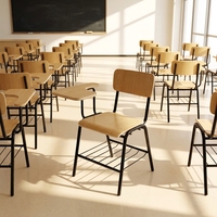 Muebles Escolares de Diseño Tradicional de Alta Calidad al por Mayor, Silla de Escritorio para Estudiantes de Madera para Aula, Tableta de Escritura