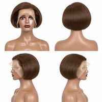 Wig Pixie Cut Murah, Wig Rambut Manusia Pixie Cut Pendek, Wig Rambut Manusia Virgin Raw Berkualitas Tinggi 13X4 5X5 Lace SDD untuk Penggunaan Alami