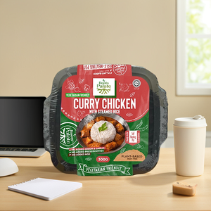 Roots Palate Poulet Kapitan avec riz cuit à la vapeur 300G, pot auto-chauffant à base de plantes, adapté aux végétariens - Product Image 5