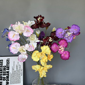 Fleurs d'iris artificielles Jinxi, 3 têtes, fleurs en soie, décoration de mariage et de maison, vente directe d'usine transfrontalière - Product Image 1
