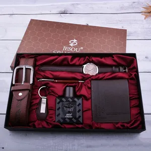 Men's fashion watch wallet Key chain Perfume set Father's Day Valentine's Day birthday gifts Present box Luxury gift set for men
