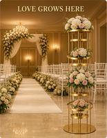Support à fleurs en fer forgé de fabrication chinoise, best-seller, pour centre de table de mariage