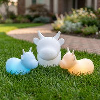 Sculpture décorative de vache de dessin animé réaliste et lumineuse pour extérieur, idéale pour Noël, Halloween, Thanksgiving, jardin, ferme, avec éclairage scénique