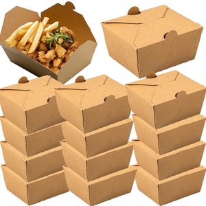 Restaurante personalizado para llevar caja de embalaje de comida rápida contenedores de comida desechables caja de almuerzo caja de comida para llevar de papel - Product Image 3
