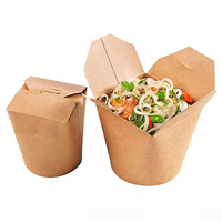 16 oz 24 oz 26 oz doner kebab box Logo OEM biodégradable rond pâtes nouilles aliments boîte en papier emballages