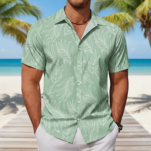 Camisas Hawaianas <span class=keywords><strong>para</strong></span> <span class=keywords><strong>Hombre</strong></span>, Manga Corta, con Botones, Estilo Aloha, <span class=keywords><strong>Ropa</strong></span> Casual de <span class=keywords><strong>Playa</strong></span> - Product Image 1