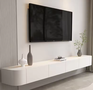 Modern Minimalist Sintered Stone Solid Wood Floating <strong>TV</strong> Stand Luxury <strong>Wall</strong> Mounted <strong>TV</strong> <strong>Cabinet</strong> - Product Image 1