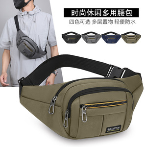 Men's Multifunctional Waist Bag Oxford Cloth Large Capacity Outdoor Casual Chest Bag Dark Blue Gray Black Military Green - Product Image 5