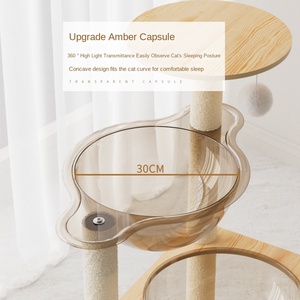 Albero per Gatti in Legno all'Ingrosso, Struttura per Arrampicata con Doppio Spazio Capsula, Universale per Tutte le Stagioni, Stile Affascinante, Giocattolo per Gatti - Product Image 4