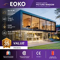 Fenêtres fixes EOKO modernes minimalistes à cadre fin, fenêtres panoramiques en aluminium à rupture de pont thermique pour maisons, design insonorisé de luxe