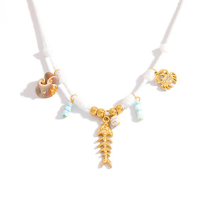 Collier en acier inoxydable avec pendentif en os d'étoile de mer plaqué or 18 carats pour femmes, bijoux de mode, cadeau, origine Yiwu - Product Image 5