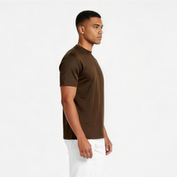 T-shirt col rond pour homme, coupe classique, en coton mercerisé de qualité supérieure, couleur unie, logo personnalisé, décontracté – Fournisseur en gros très demandé