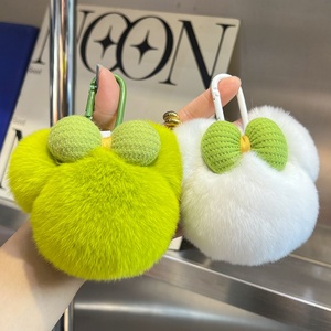 Porte-clés en <span class=keywords><strong>peluche</strong></span> rond unisexe, doux et mignon, pour décoration de <span class=keywords><strong>sac</strong></span> à <span class=keywords><strong>dos</strong></span>, cadeau en gros - Product Image 3