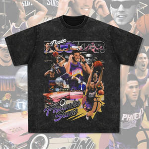 T-shirt décontracté 100 % coton Clarkson <span class=keywords><strong>Curry</strong></span> pour Owen James Morant, personnage star américain, avec imprimé ancien et manches courtes délavées - Product Image 3