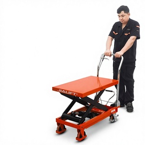 Platform Pengangkat Manual Roda Empat Tugas Berat Seri Jialift PT 150kg, Meja Hidrolik Scissor Lift 700X500mm untuk Penggunaan Pertanian 42kg - Product Image 3