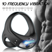 Silikon Penisring mit Hodenmassagefunktion, USB-Aufladbar, Verzögerung der Ejakulation, Erwachsenen-Sexspielzeug