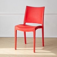 Chaise de salle à manger monobloc confortable en plastique avec dossier, tabouret domestique épaissi pour table à manger, design simple