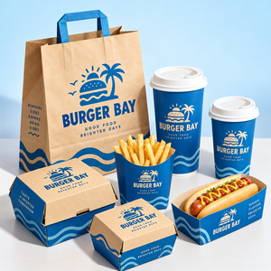 Logo personalizzato per andare insalata di Fast Food patatine fritte scatola di imballaggio di carta Kraft di amburg hamburger di pollo fritto portare fuori i contenitori - Product Image 2