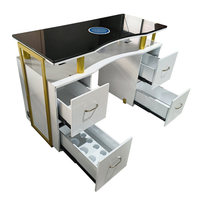 Ensemble table et chaise de manucure personnalisable en cuir véritable, style luxe léger et tendance, station double pour deux personnes, économique