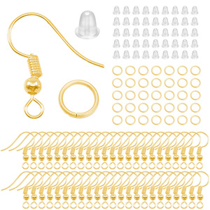 Diy <b>Earring</b> Set Ear <b>Hooks</b> Single Loops With Silicone Backs For <b>Earring</b> Making Multiple Colors Iron Plated Jewelry Findings - Product Image 4