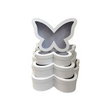 4-delige set vlindervenster bloembak fruitbox knuffel emmer verse bloemen geschenkdoos modern papier + PVC