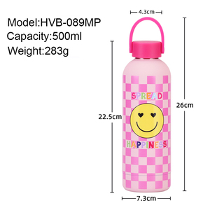 Botella de agua aislada al vacío de acero inoxidable 304 500ml Mango ergonómico a prueba de fugas Sin BPA Aprobado por La FDA para Niños Estudiantes - Product Image 5