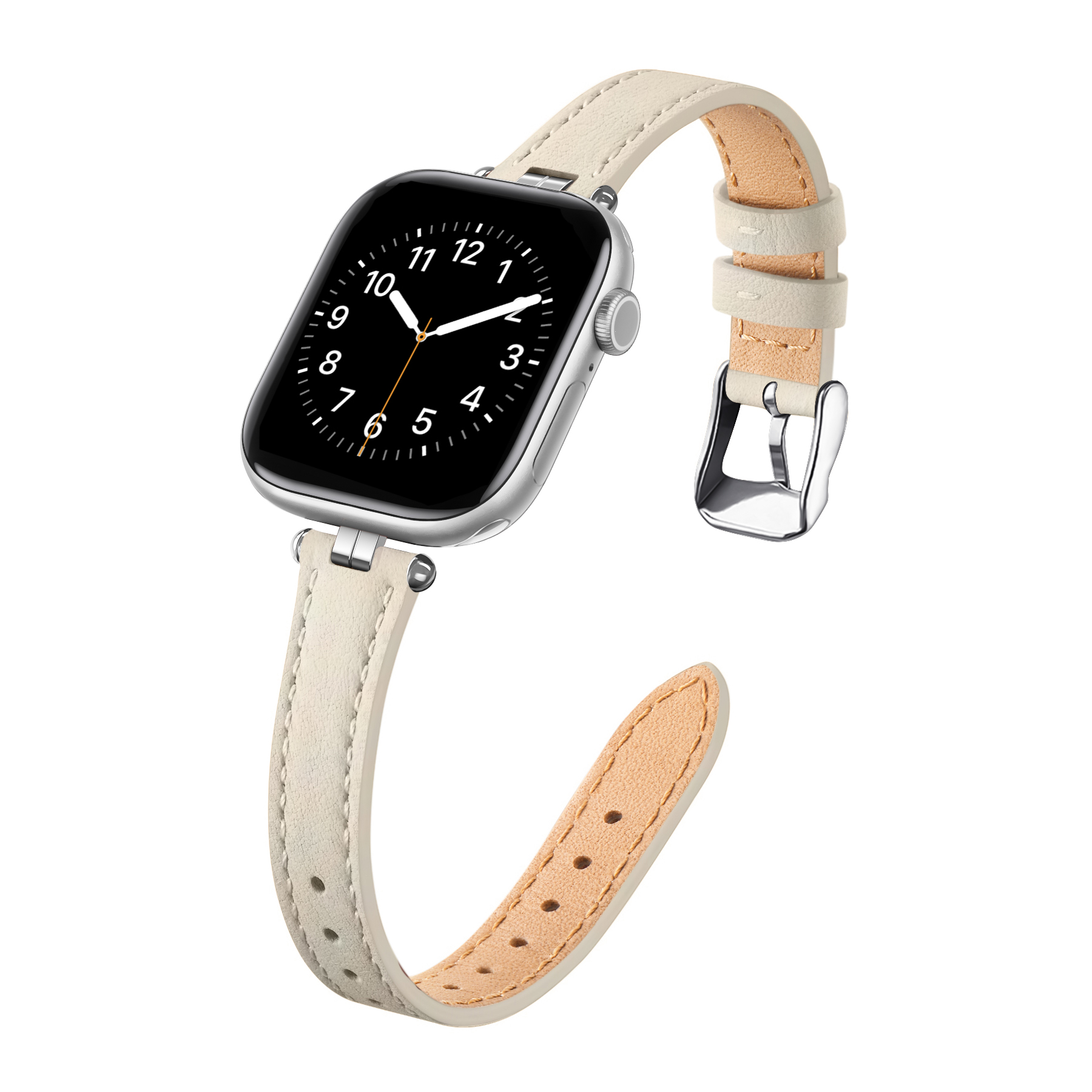 High Quality Brown Black Flat Texture Waterproof Easy Release Leather Watch Bands Breathable Feature Watch Straps