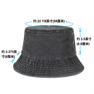 Fisherman's Hat Cotton Denim Bucket Hat Unisex Sun Protection Spring Summer Solid Color Gray Black Burgundy Orange Red Army - Product Image 3