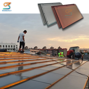 Système d'énergie <span class=keywords><strong>solaire</strong></span> pour toiture, modules photovoltaïques intégrés en verre simple <span class=keywords><strong>sur</strong></span> structure de toit, panneaux solaires haute efficacité pour toiture résidentielle - Product Image 2