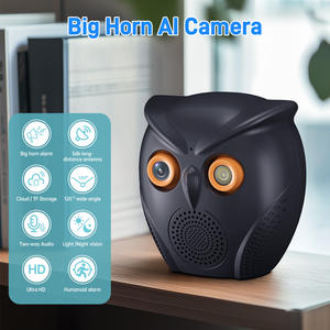 Caméra modèle privé Owl Big Horn pour <span class=keywords><strong>vision</strong></span> nocturne audio 1080p HD IP65 étanche, alarme, interphone vocal, ornement, moniteur - Product Image 3