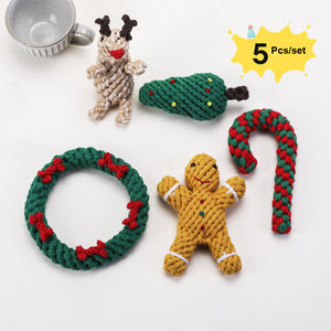 Juguete para morder para masticar perros <span class=keywords><strong>de</strong></span> alta calidad, regalo <span class=keywords><strong>de</strong></span> Navidad, juguetes <span class=keywords><strong>de</strong></span> cuerda con nudo <span class=keywords><strong>de</strong></span> algodón para cachorros para la dentición - Product Image 2