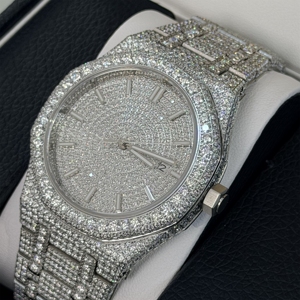 Nouvelle montre à cadran en moissanite, couleur D VVS, boîtier en acier inoxydable, logo personnalisé, montre pour homme avec diamants. - Product Image 1