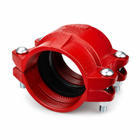 Raccords de tuyauterie en fonte ductile rainurés, en forme de T, approuvés FM UL pour système de protection incendie, peints en rouge