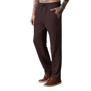 Factory 100% Cotton Mens Straight Track <b>Pants</b> Jogger Casual Wear Breathable Eco-Friendly ODM Manufacturer Lace-Up Closure - Product Image 1