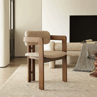 Nouvelles chaises de salle à manger modernes et luxueuses, rembourrées en tissu de lin, pieds en bois, écologiques, durables, meubles pour appartement et maison