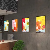 Panneau de menu lumineux LED mural ultra-mince décoratif pour restauration rapide, boîte à lumière publicitaire, affiche de menu de restaurant