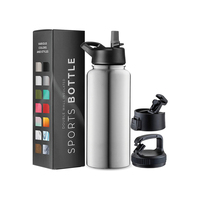 Botella de Agua de Alta Calidad para Deportes y Viajes, Termo de Café con Doble Pared de Acero Inoxidable Aislado al Vacío con Impresión Personalizada