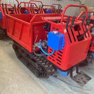 Mini-dumper chenillé rouge à essence avec système de chenilles et benne hydraulique - Product Image 4
