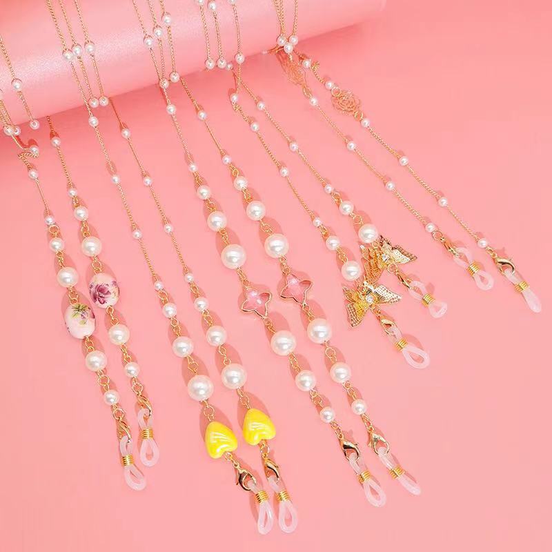 Новый дизайн 2021, Ожерелье Из Жемчужного бисера, цепочка для солнцезащитных очков с кристаллами