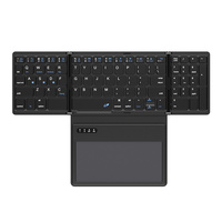 JBH B033 2.4Ghz Keyboard Mini Lipat Nirkabel Antarmuka USB Type-C Dapat Diisi Ulang Ultra Tipis Touch Pad Laptop Mobile