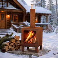 Brasero extérieur à bois de 50 pouces avec cheminée pour jardin, fête ou terrasse