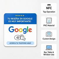 Autocollant NFC Google Review en espagnol, étiquettes NFC en PVC imperméables, logo personnalisé imprimé pour utilisation sur les comptoirs de magasin