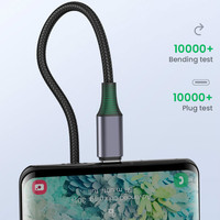 Câble USB C vers USB C 100W 5A PD à charge rapide, câble de données tressé en nylon pour ordinateur portable, téléphone, tablette, MacBook