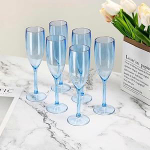 Light Blue Acrylic Champagne Flutes Shatterproof Plastic Wine <b>Glasses</b> Reusable Toasting Flutes for Outdoor Events Wholesale - Product Image 6
