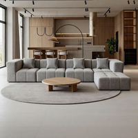 Canapé d'angle mobile VONLIVA en velours, design créatif minimaliste, pour salon, trois places, style décontracté et luxueux