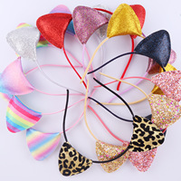 Vente en gros de bandeau à oreilles de chat mignon pour filles bandeau à paillettes pour anniversaire d'enfants accessoires pour cheveux bandeaux à paillettes
